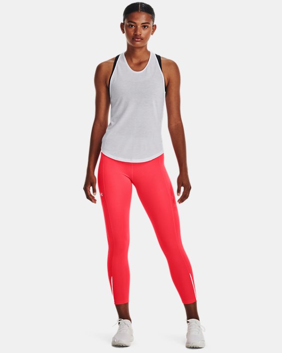 Women's UA Launch Ankle Tights, Red, pdpMainDesktop image number 2